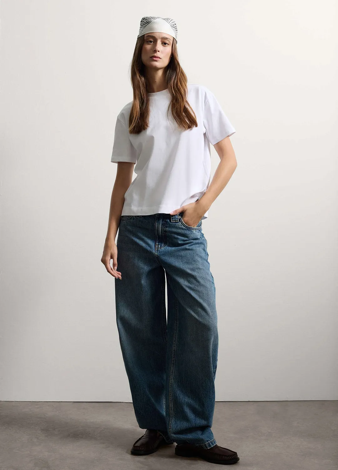 Платок Silk Foulard Black/ Whi ЧЕРНЫЙ/БЕЛЫЙ