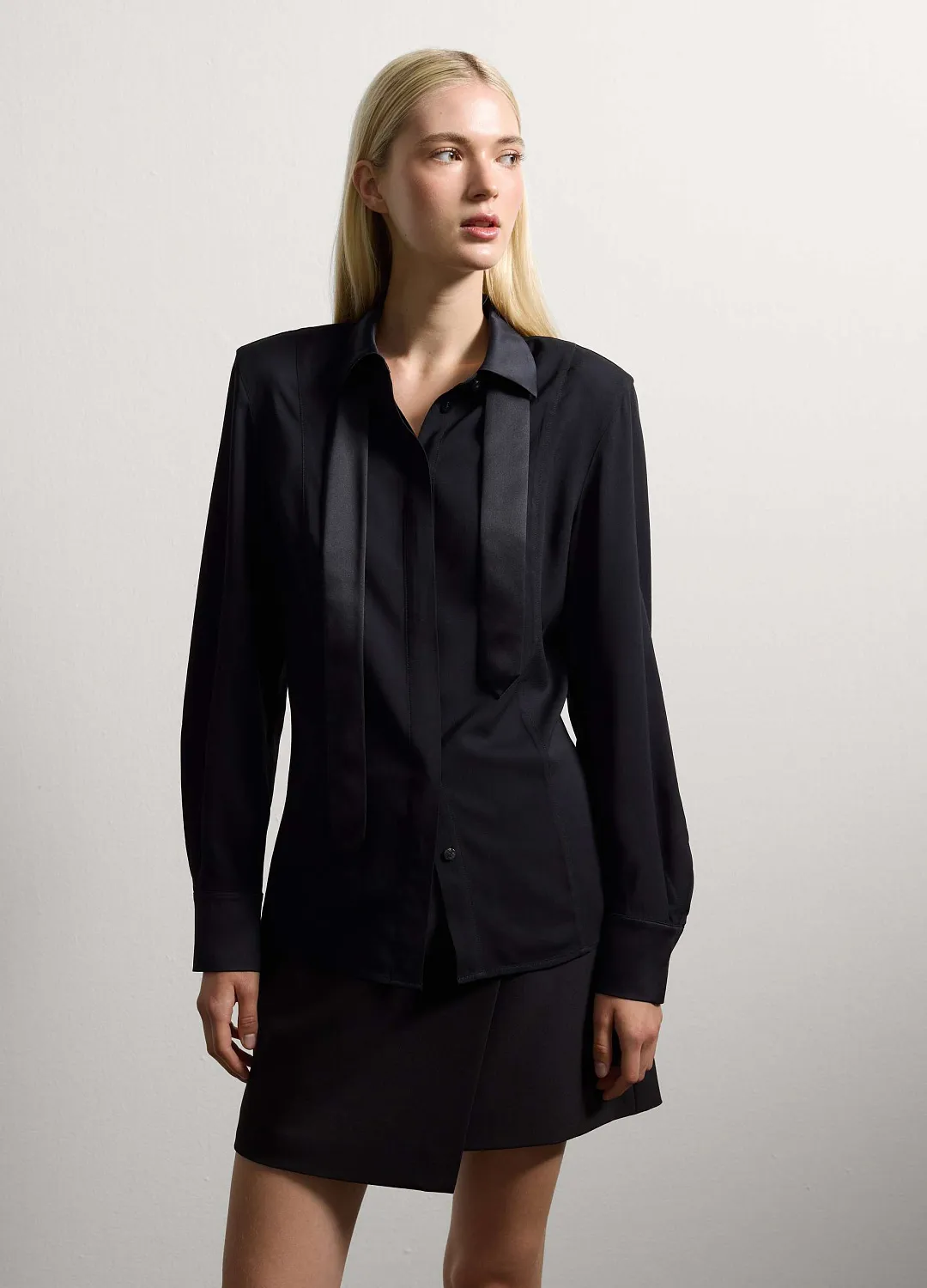 Рубашка Bimaterial S Black ЧЕРНЫЙ