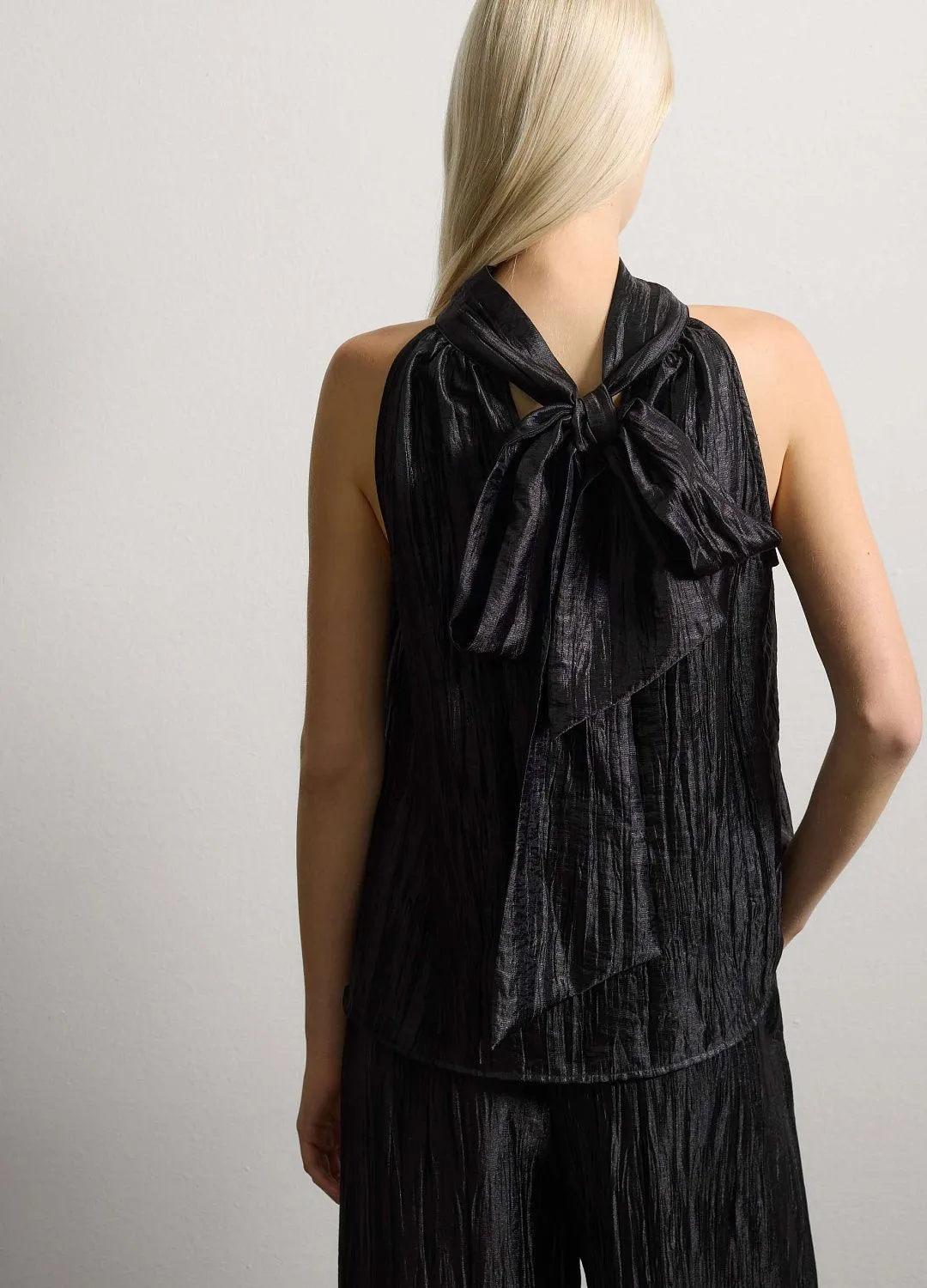 Блузка Gold Bow Top Black ЧЕРНЫЙ