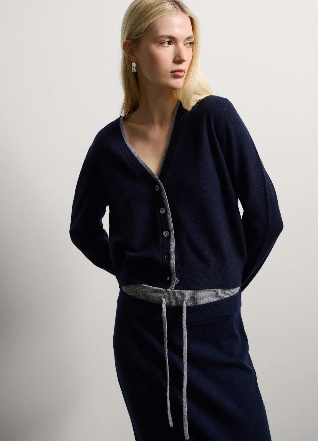 Кардиган Wool  Cashme Navy/ Off Wh СИНИЙ/СЕРЫЙ