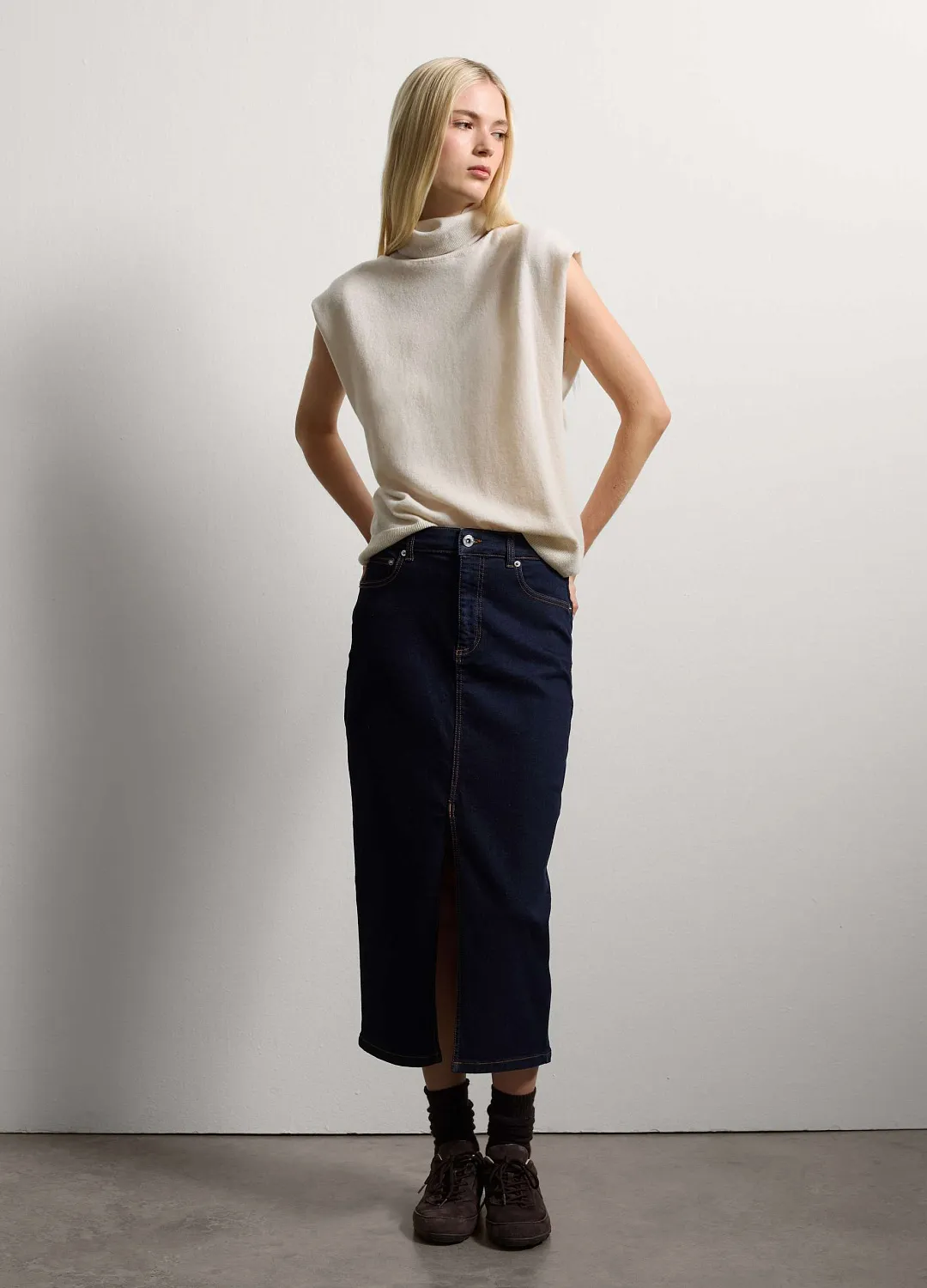 Юбка Gonna Lunga  Dark Blue ТЕМНО-СИНИЙ