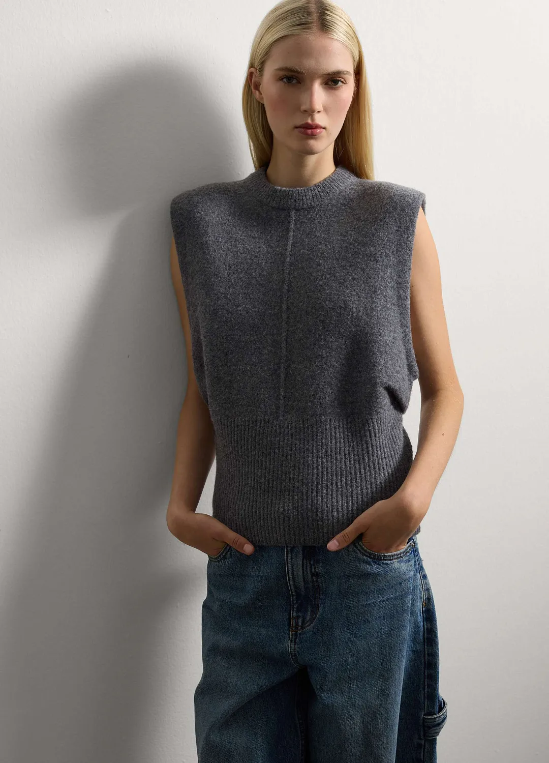 Джемпер 100 Wool Swe Dk Grey Mel ТЕМНО-СЕРЫЙ МЕЛАНЖ