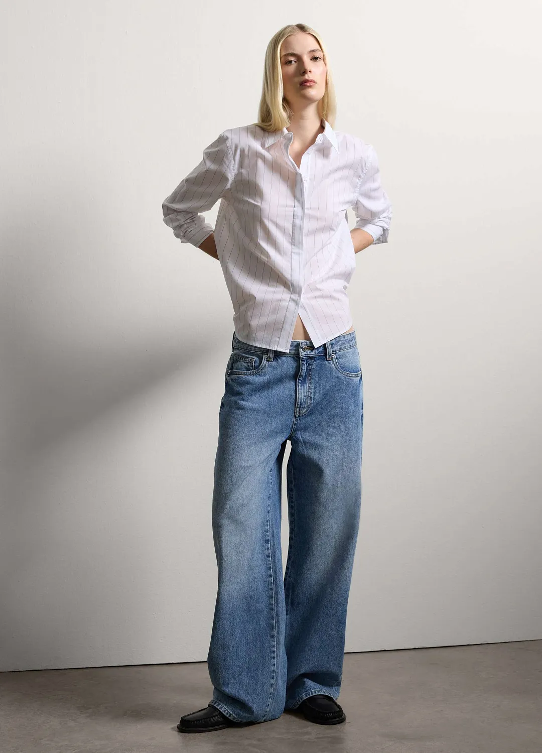 Рубашка Basic Popeli Bianco/Grigi БЕЛЫЙ/СЕРЫЙ