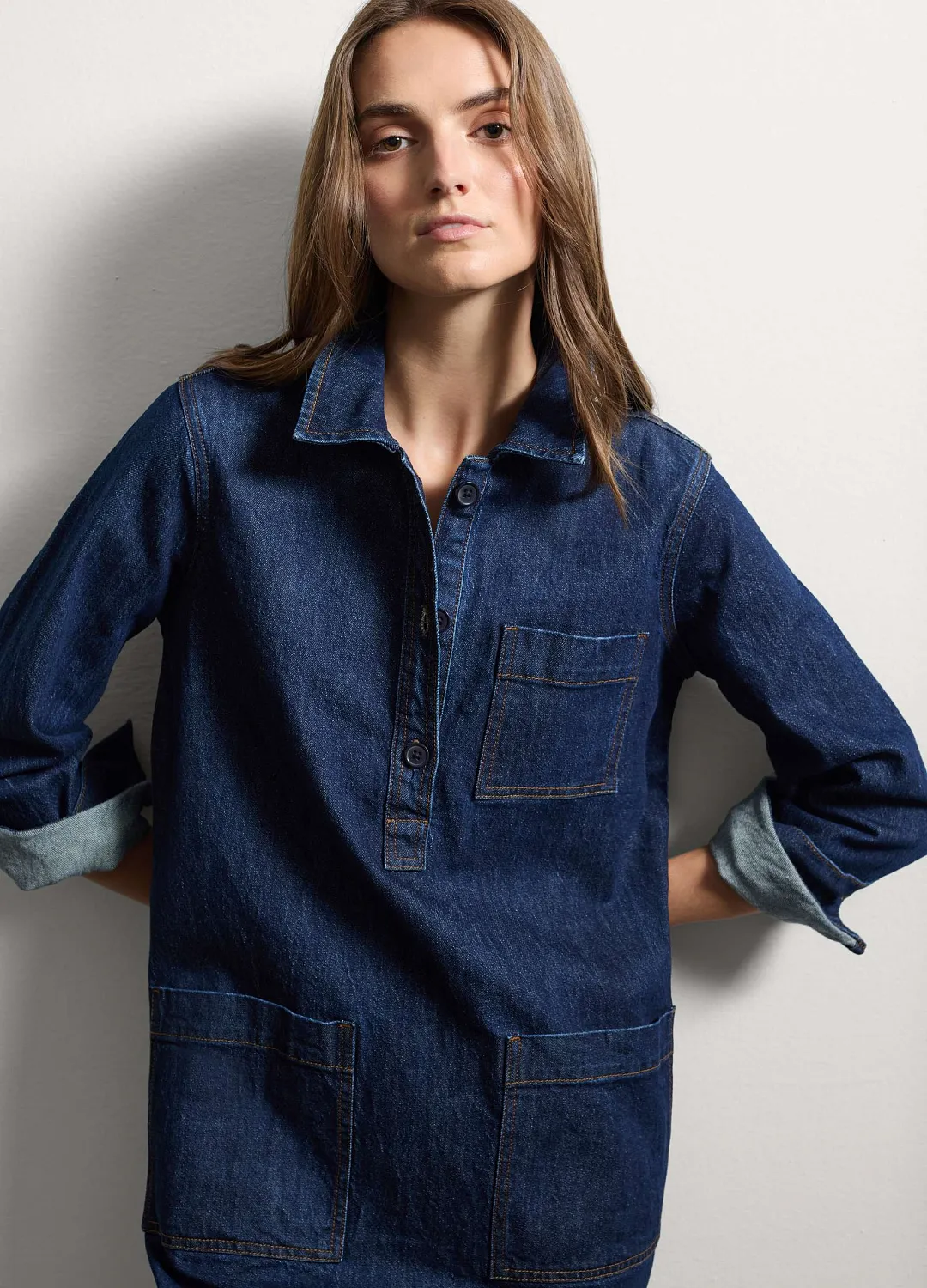 Платье A Line Denim Dark Blue ТЕМНО-СИНИЙ