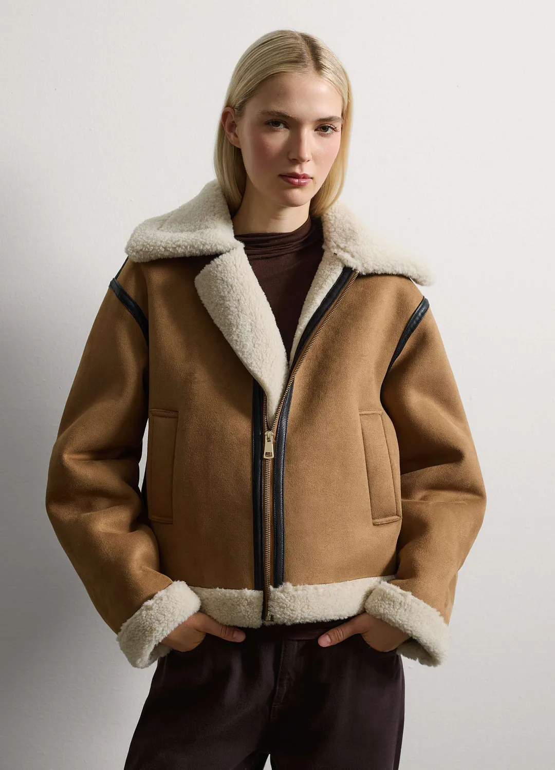 Куртка Shearling    Leather Brow КОРИЧНЕВЫЙ