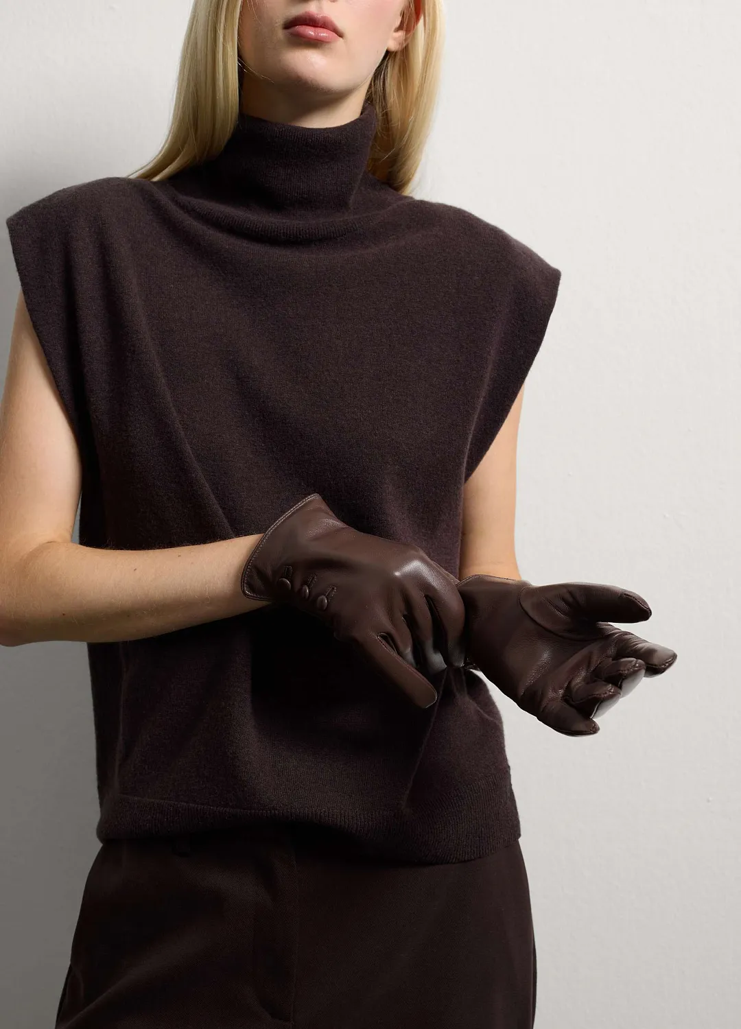 Перчатки Real Leather Dar Brown ТЕМНО-КОРИЧНЕВЫЙ