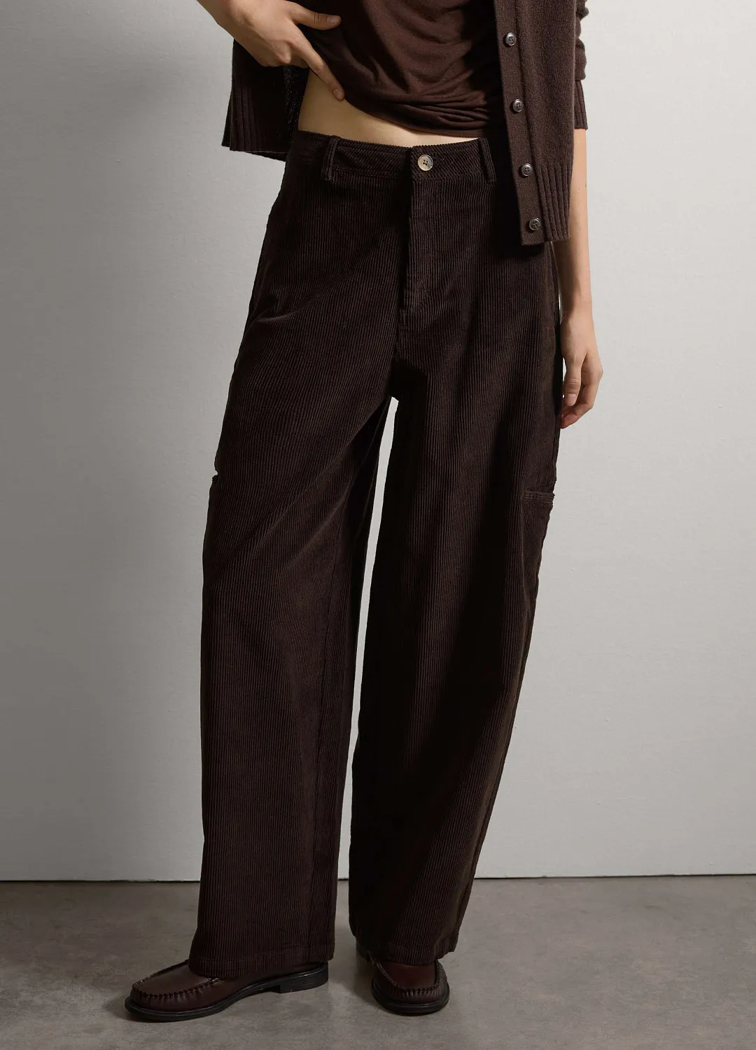 Брюки Baloon Cordu Dar Brown ТЕМНО-КОРИЧНЕВЫЙ