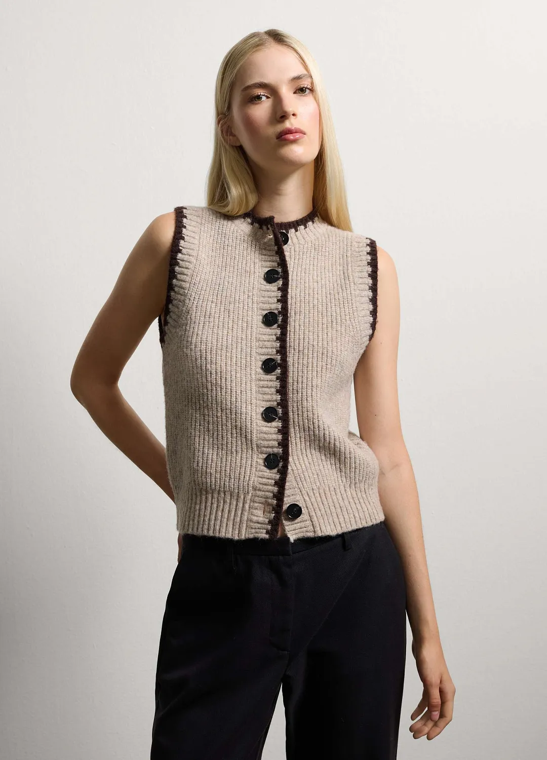 Жилет Cardigan  S/ Beige Melang БЕЖЕВЫЙ МЕЛАНЖ