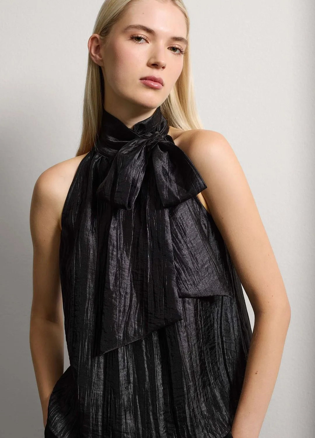 Блузка Gold Bow Top Black ЧЕРНЫЙ