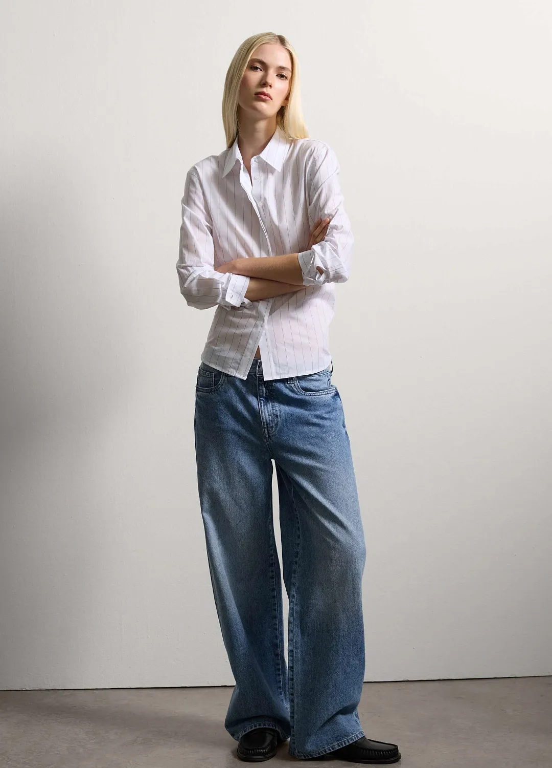 Джинсы Turn Up Deni Medium Blue СИНИЙ