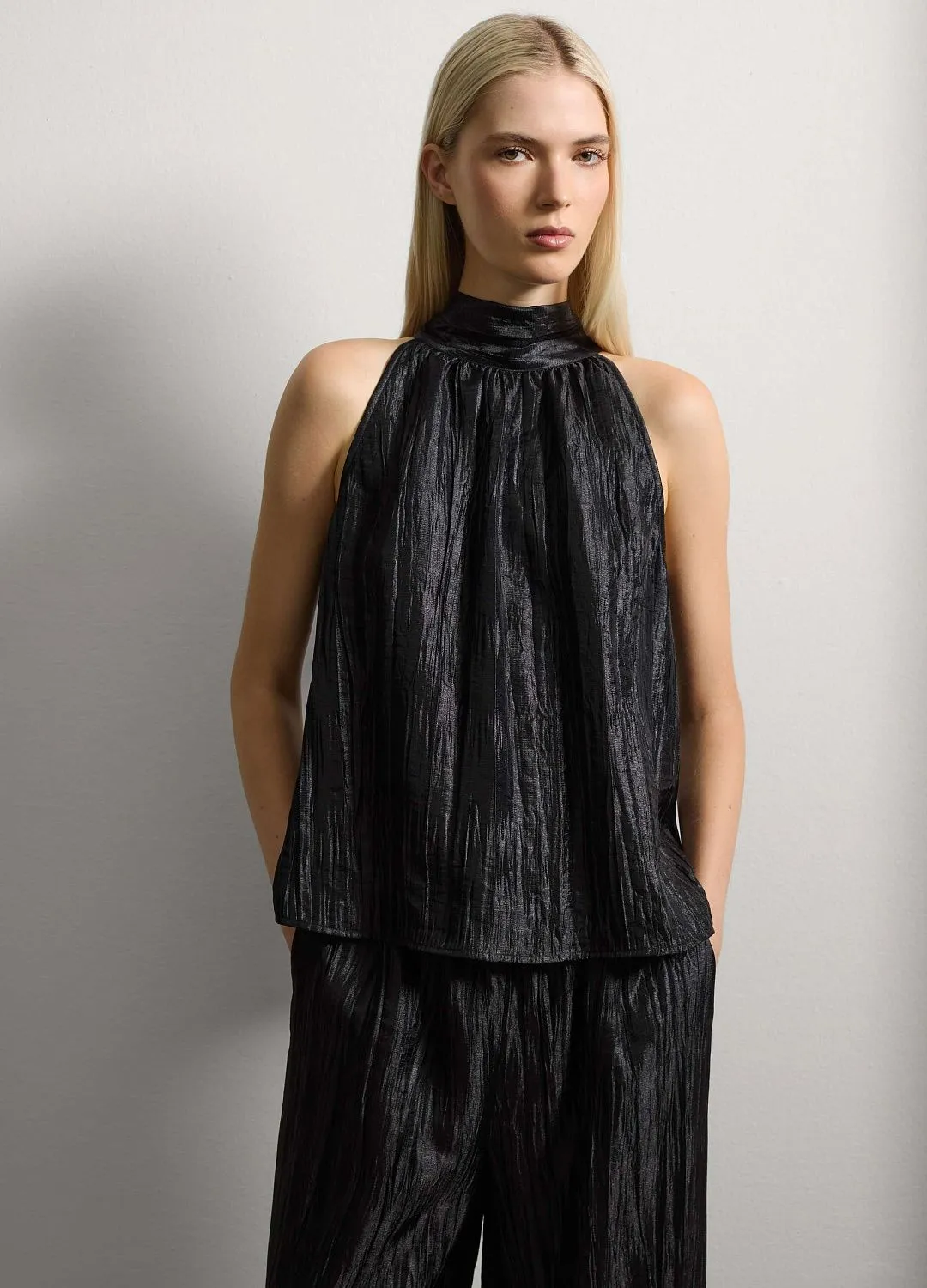 Блузка Gold Bow Top Black ЧЕРНЫЙ