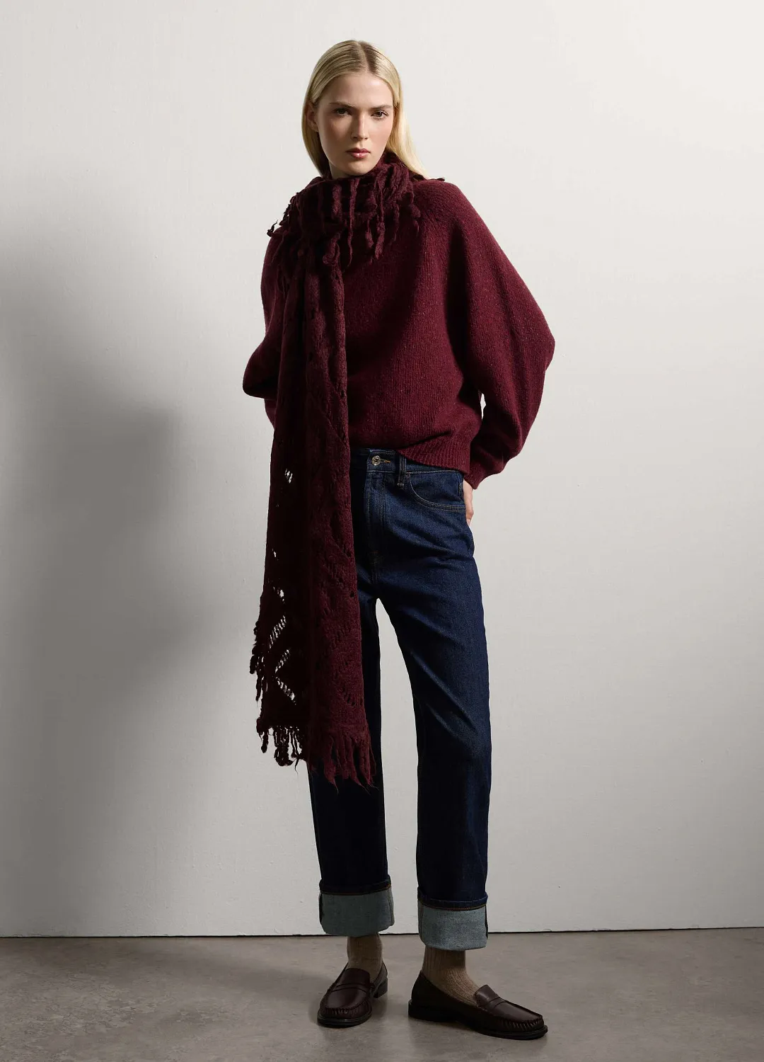 Шарф Mg 2345      Bordeaux БОРДОВЫЙ